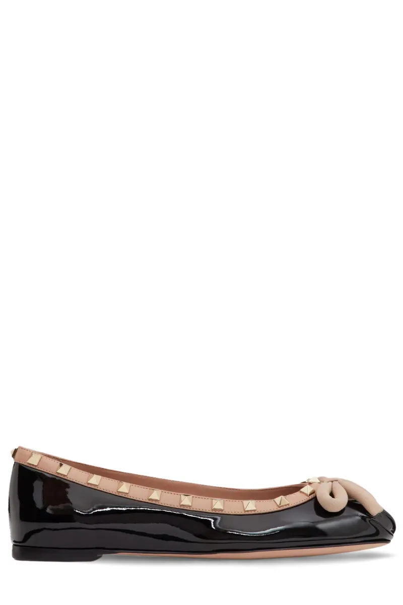 Rockstud Leather Ballerina elegant look