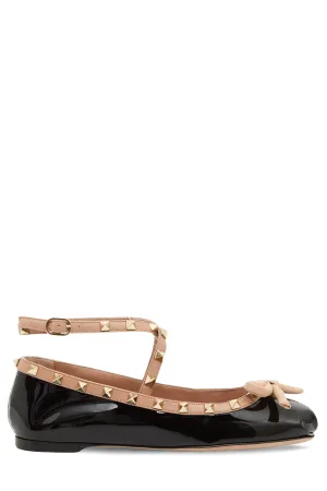 Rockstud Patent Leather Ballerina long standing