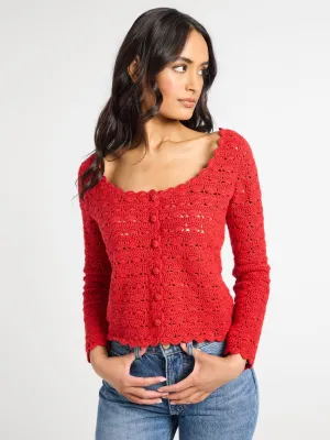 Rosie Cardigan in Cherry Sky Blue