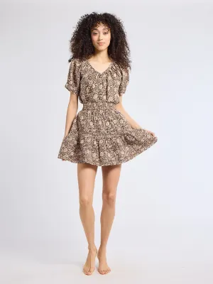 Rowan Skirt in Cocoa Floral graceful pose