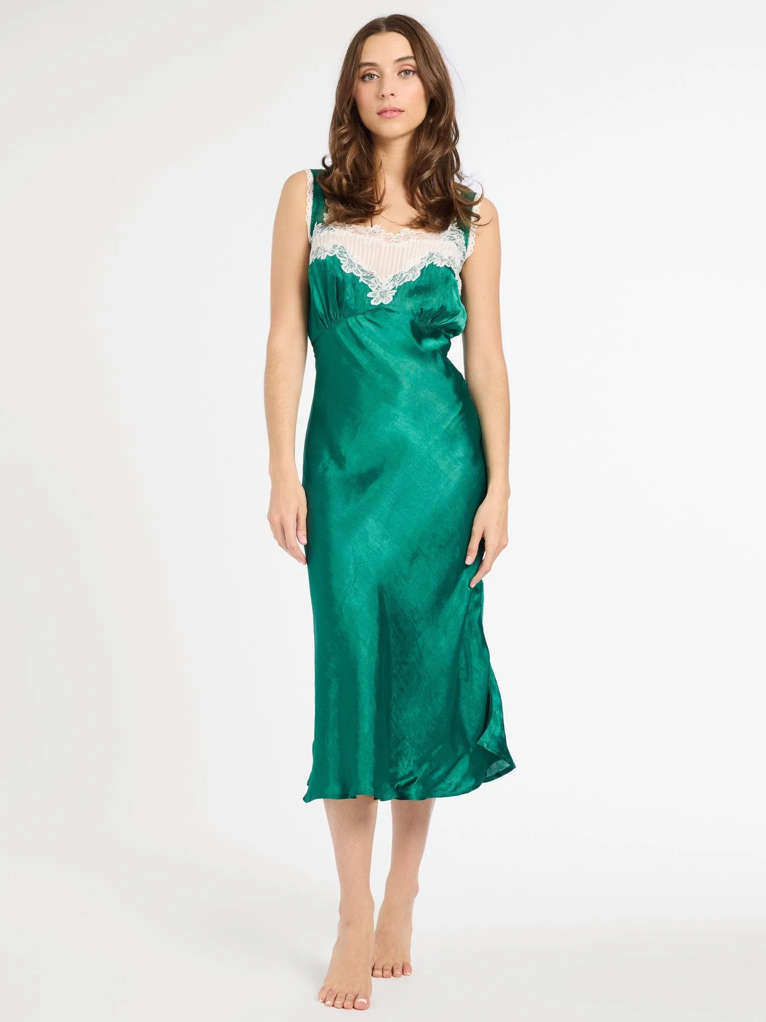 Rowe Dress in Emerald soft edge