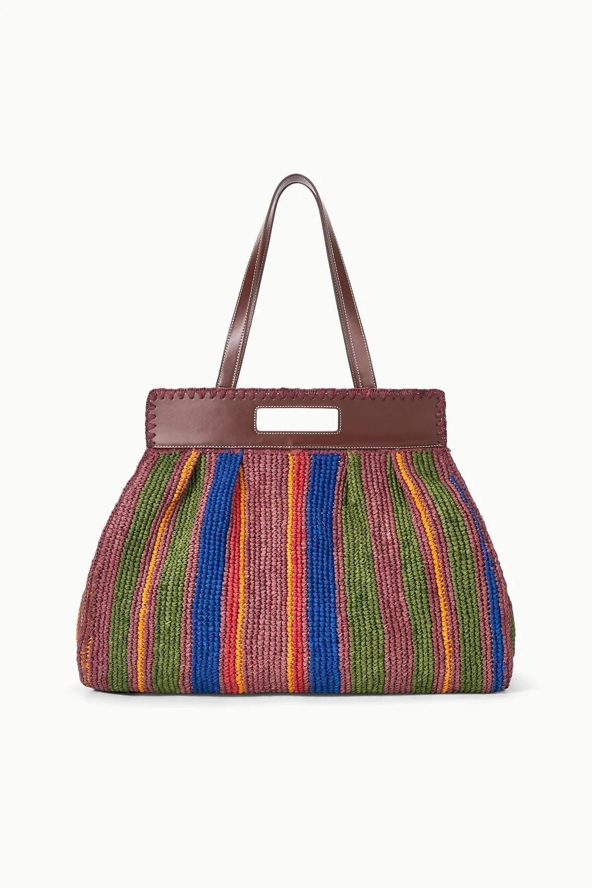 RUE TOTE BAG | JUNGLE STRIPE RAFFIA neat slot