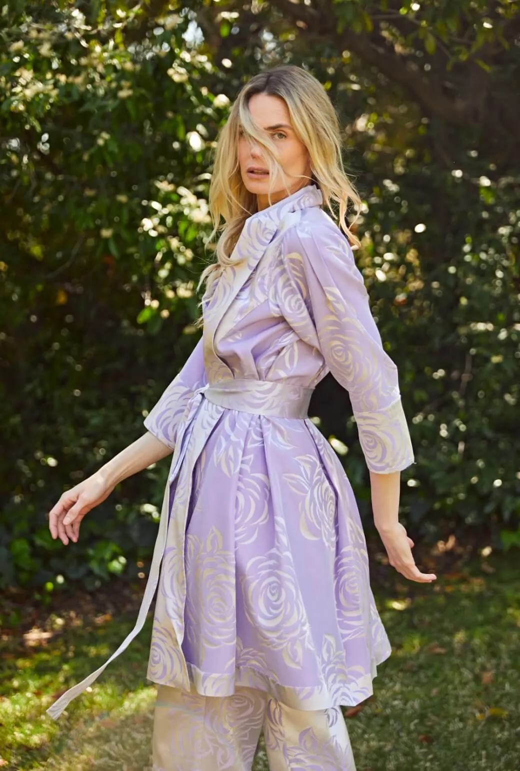 Run for the Roses Belted Swing Coat - Lilac pure style