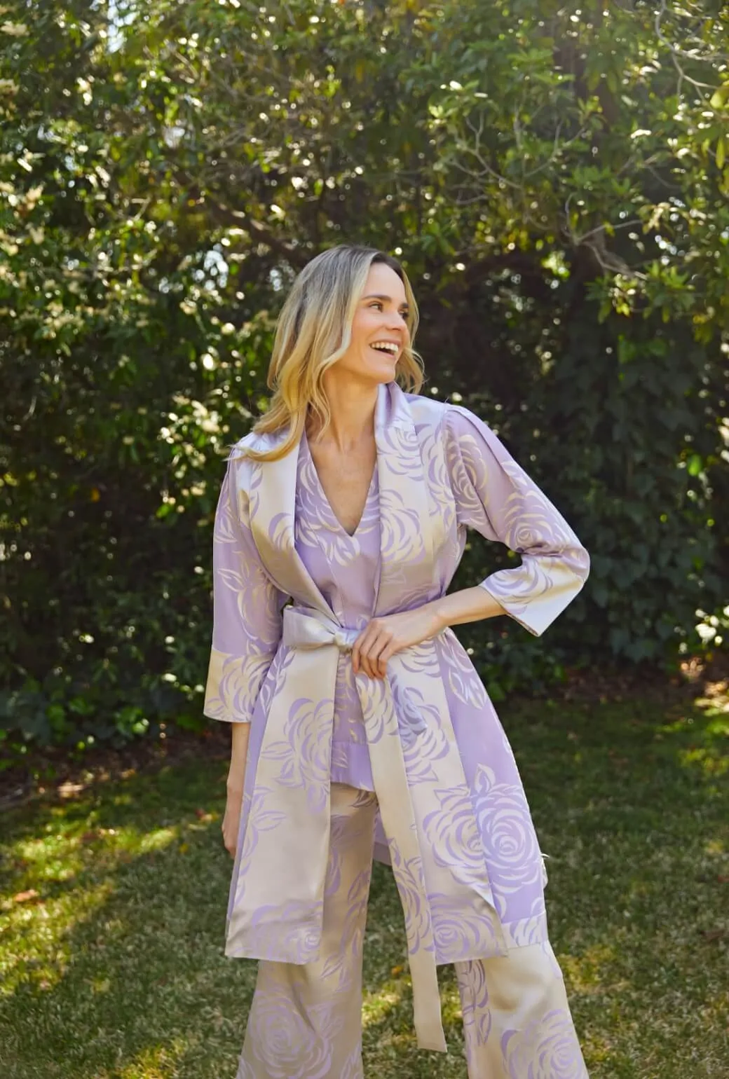 Run for the Roses Belted Swing Coat - Lilac swift vibe