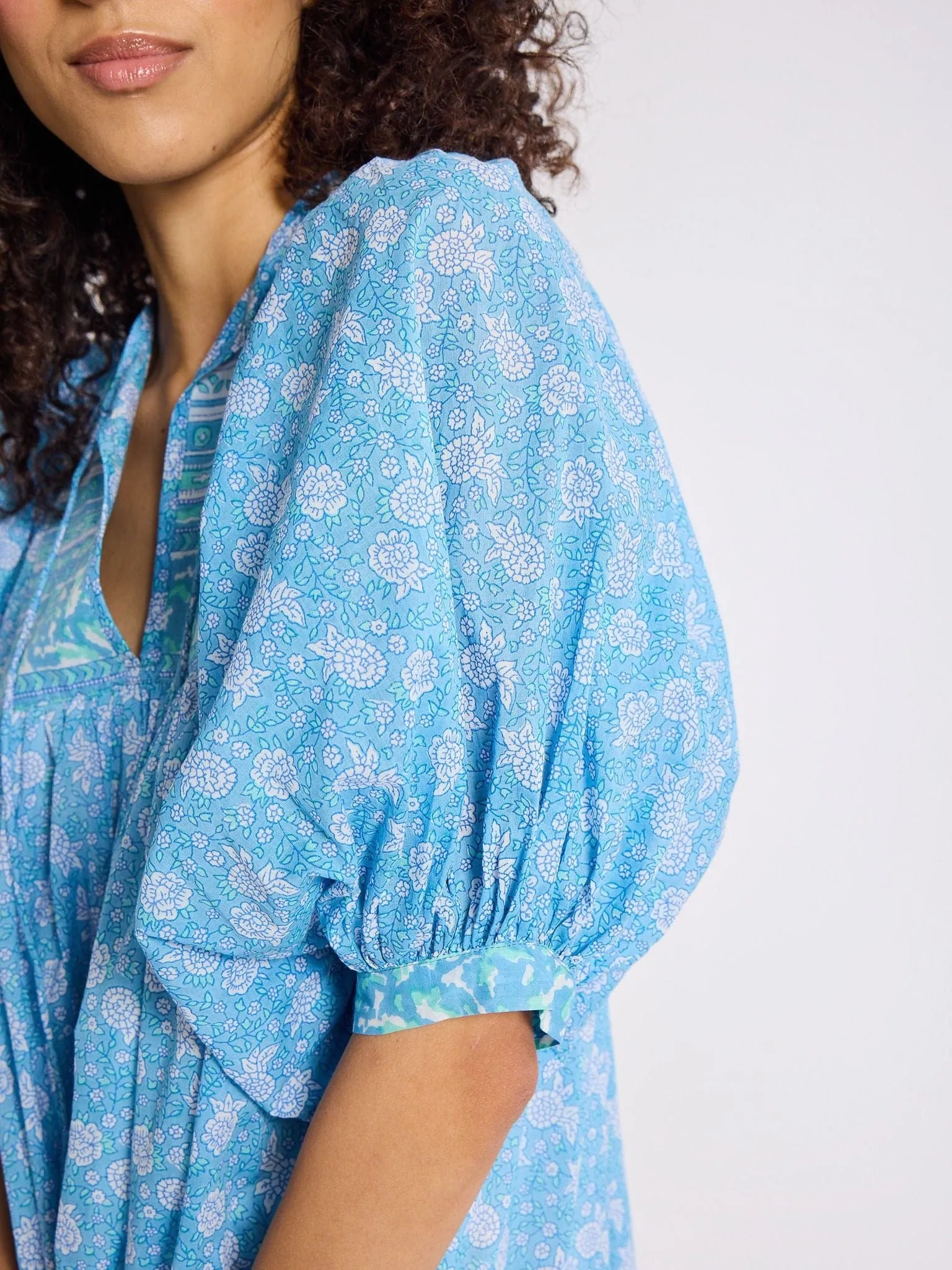 Saffron Dress in Charleston Floral seasonal vibe