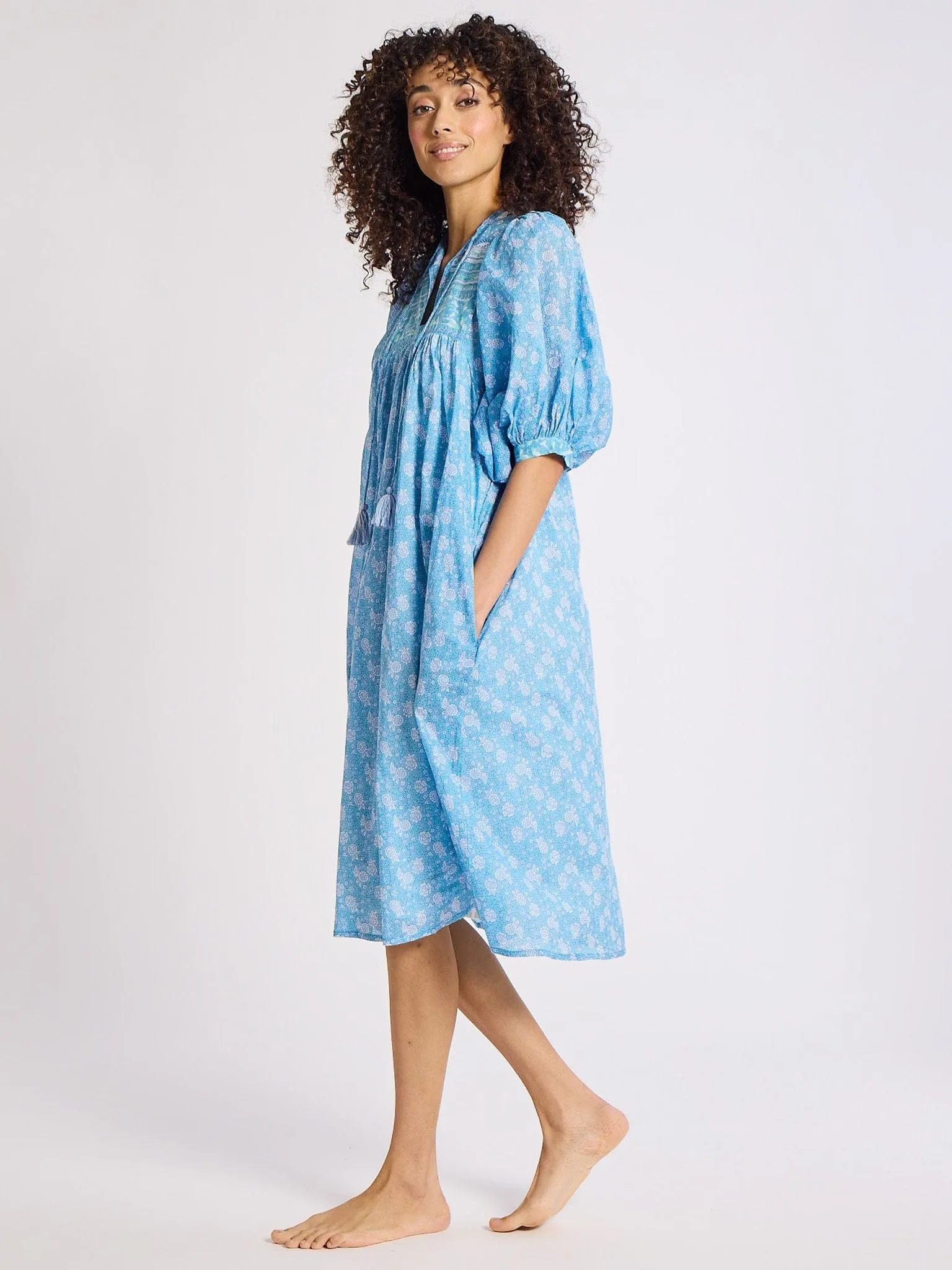 Saffron Dress in Charleston Floral happy mood