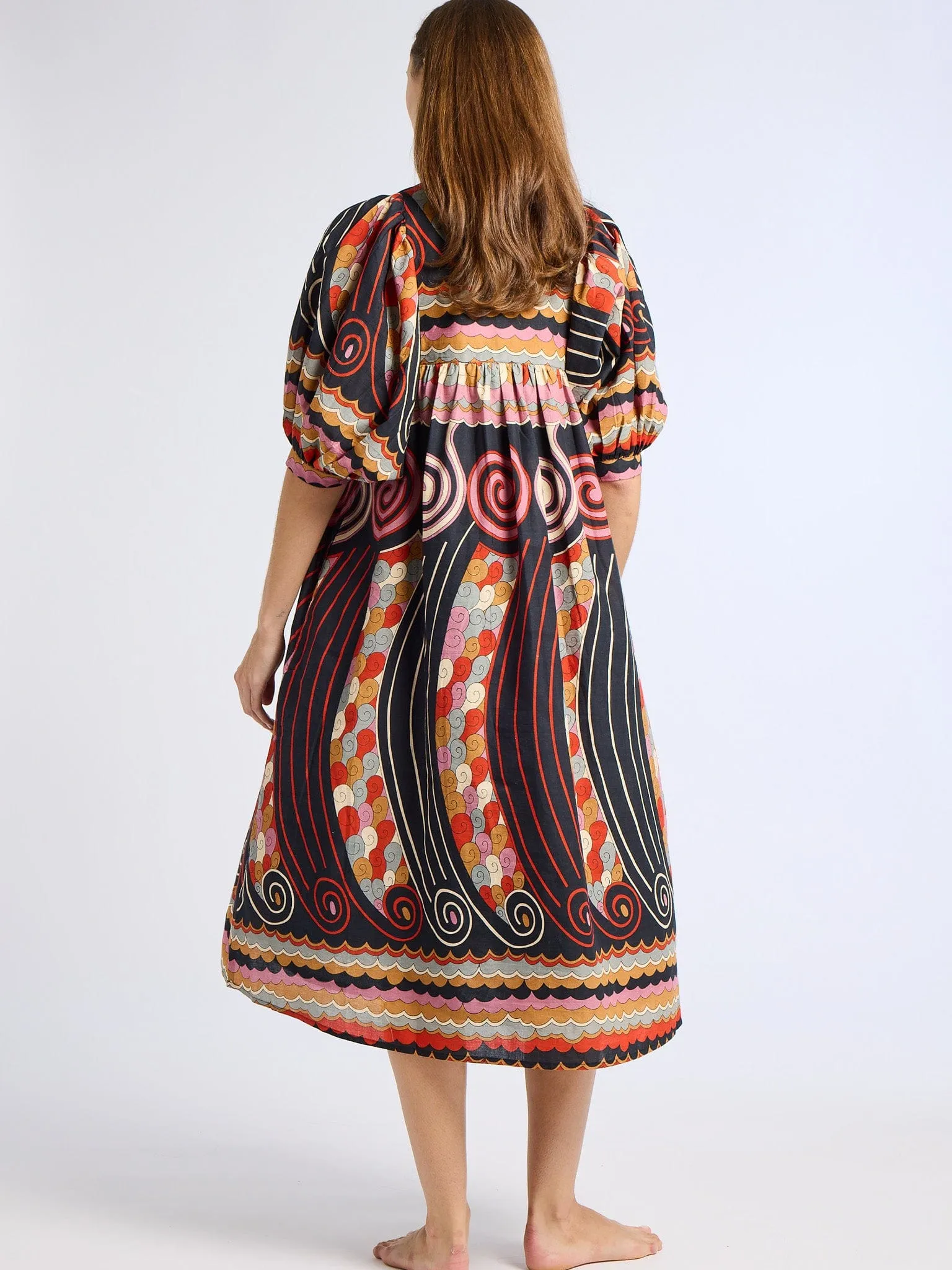 Saffron Dress in Maar Print muted glam