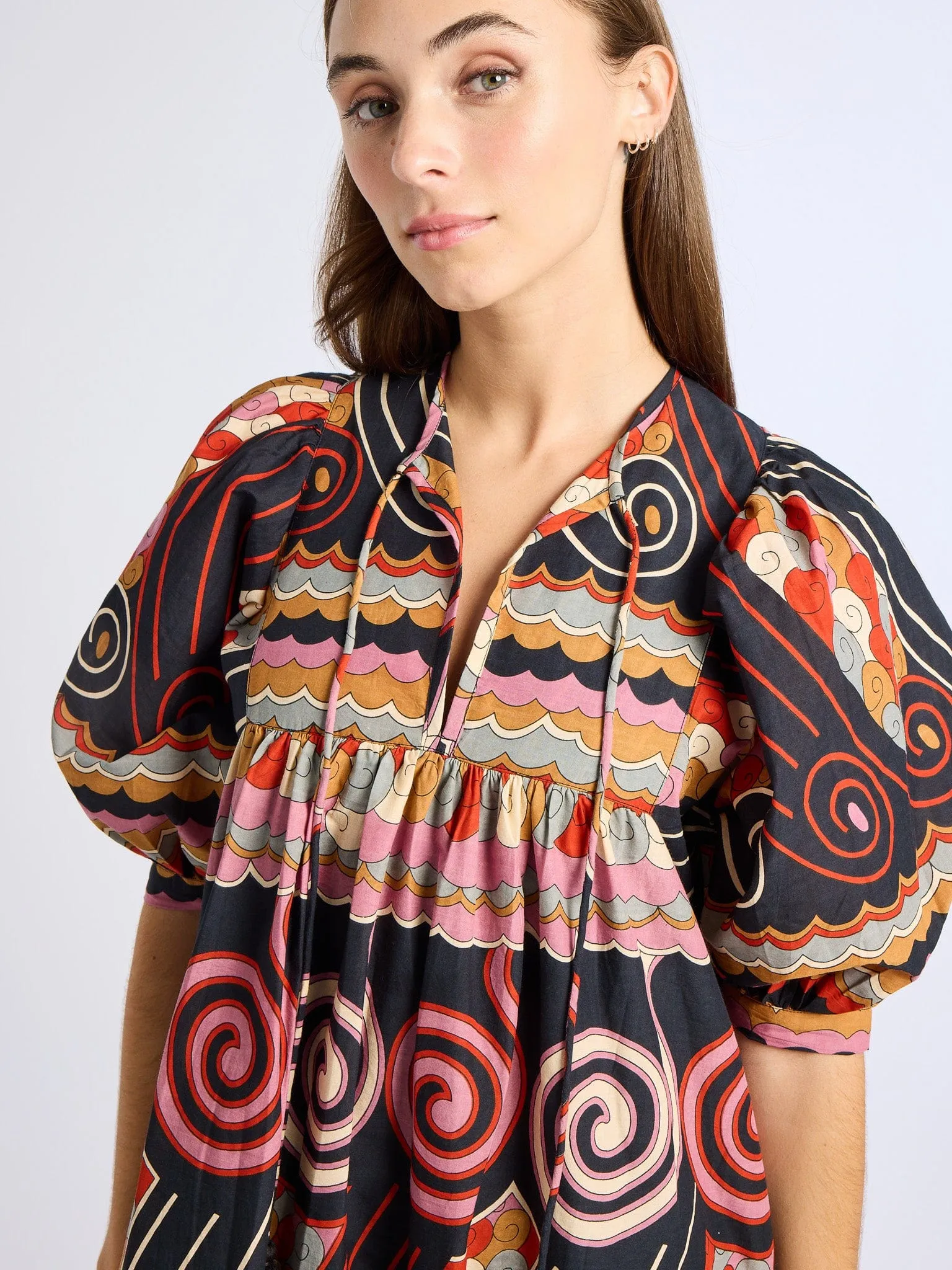 Saffron Dress in Maar Print garden charm