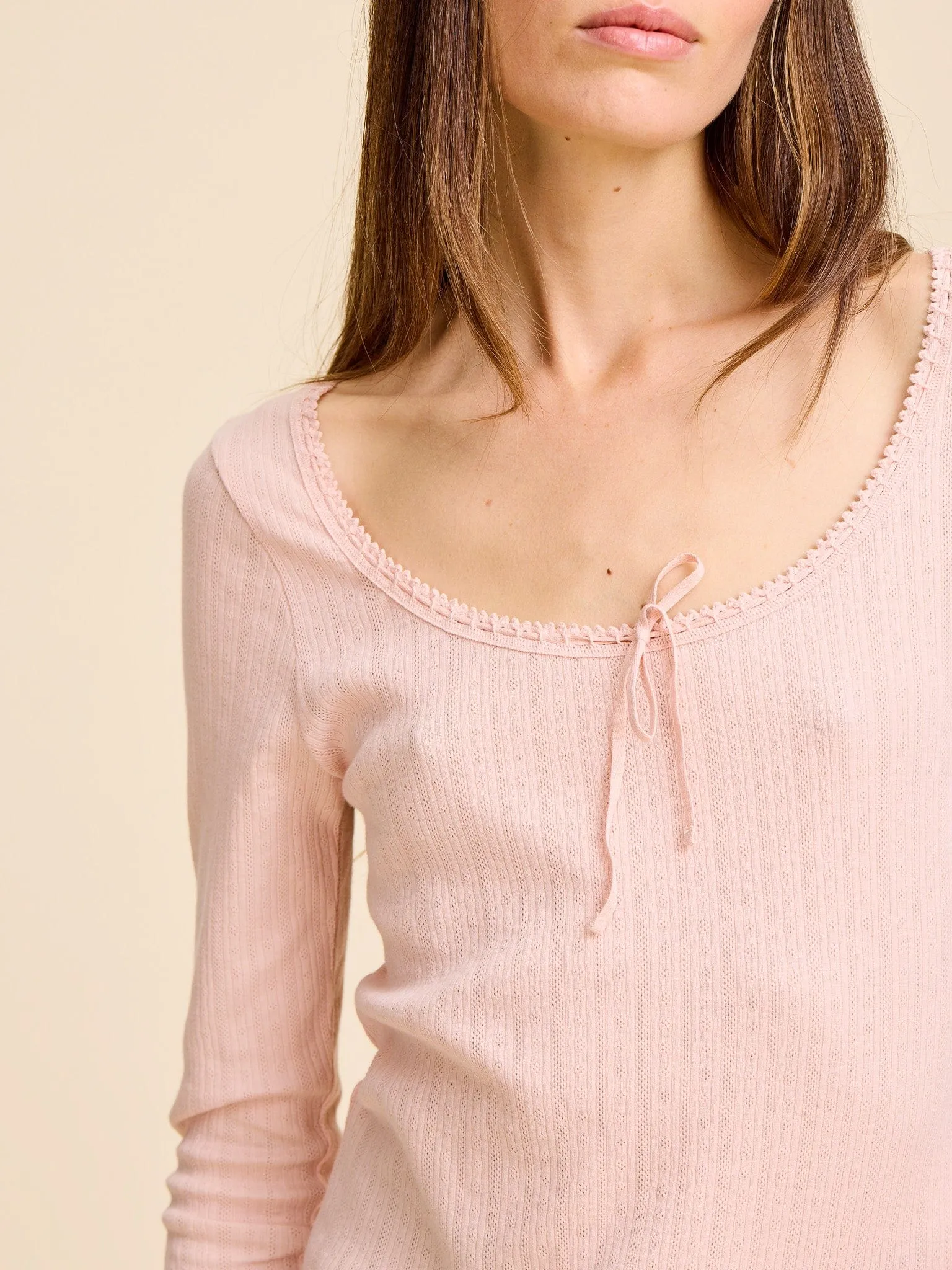 Sally Pointelle Tee in Spanish Villa Fresh Mind