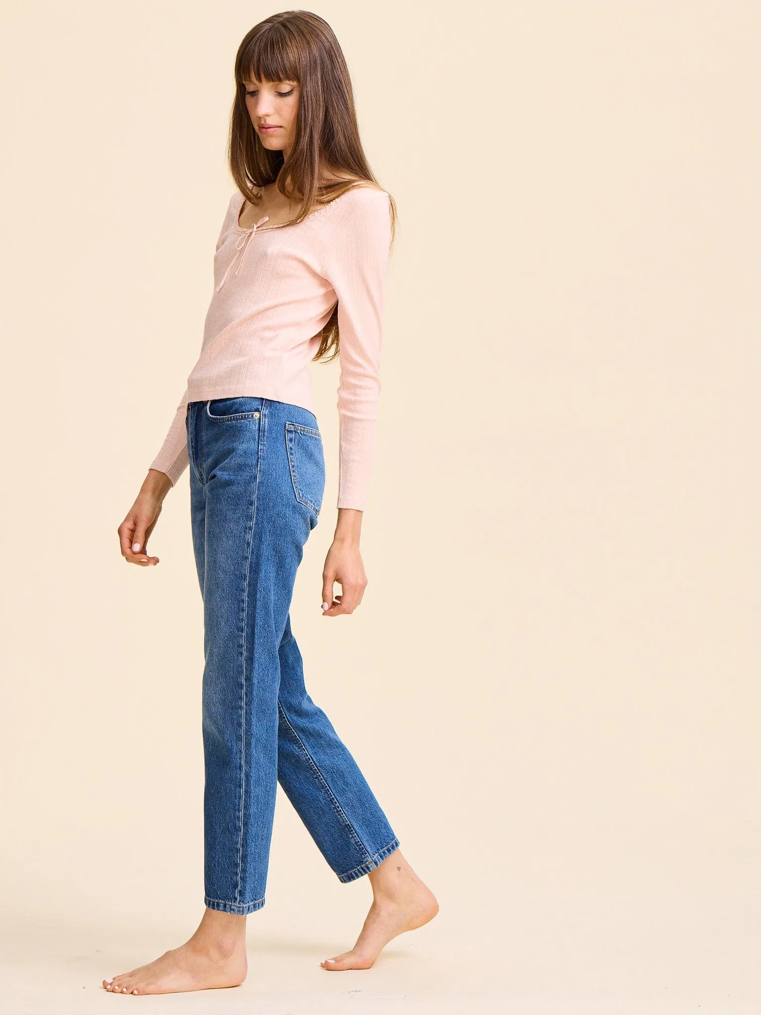 Sally Pointelle Tee in Spanish Villa Quiet Layers