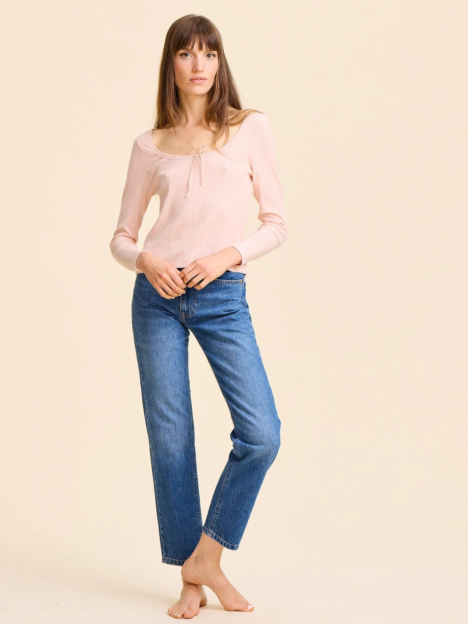 Sally Pointelle Tee in Spanish Villa Trendy Mood