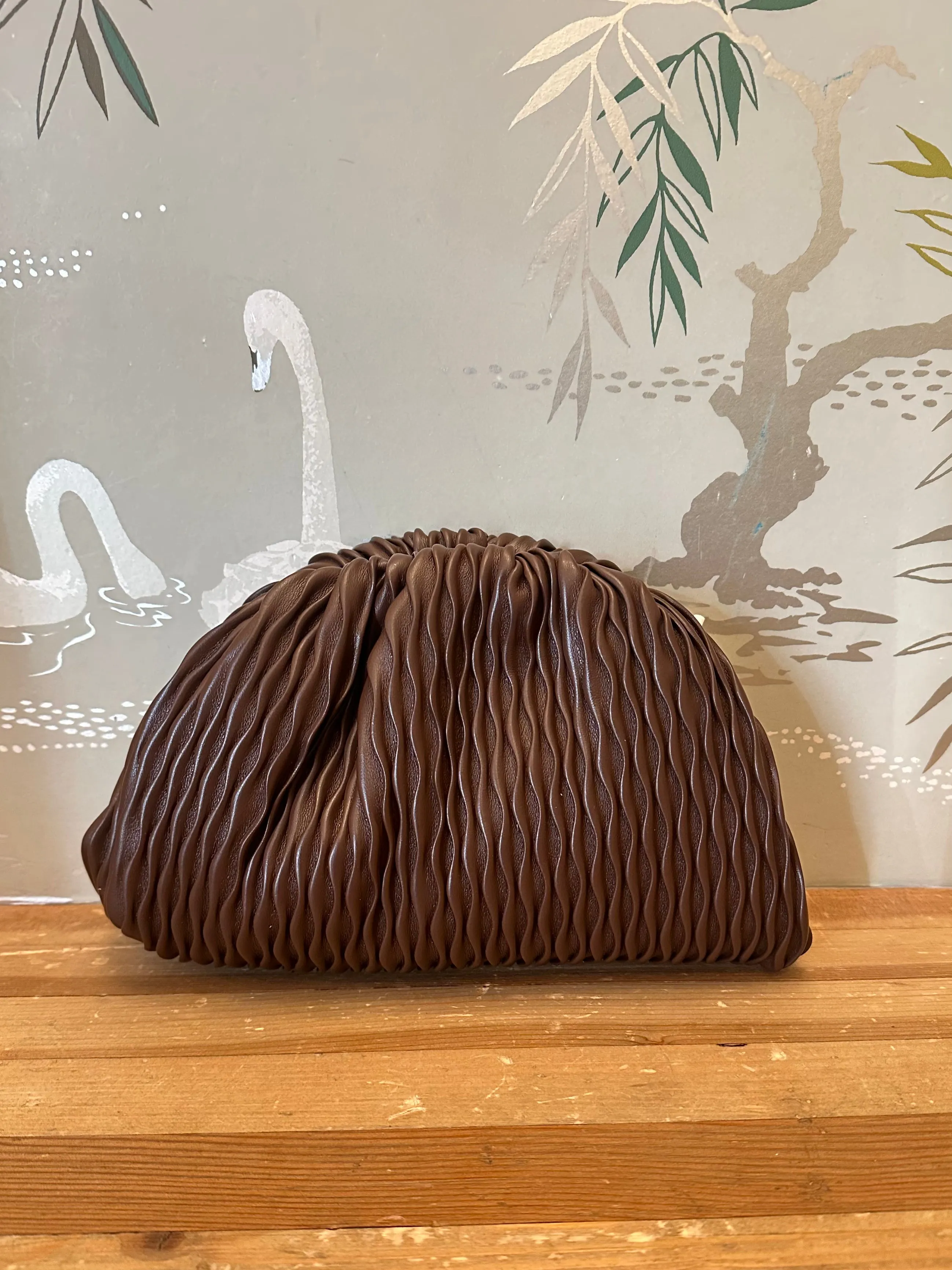 Sara Textured Clutch Espresso young core