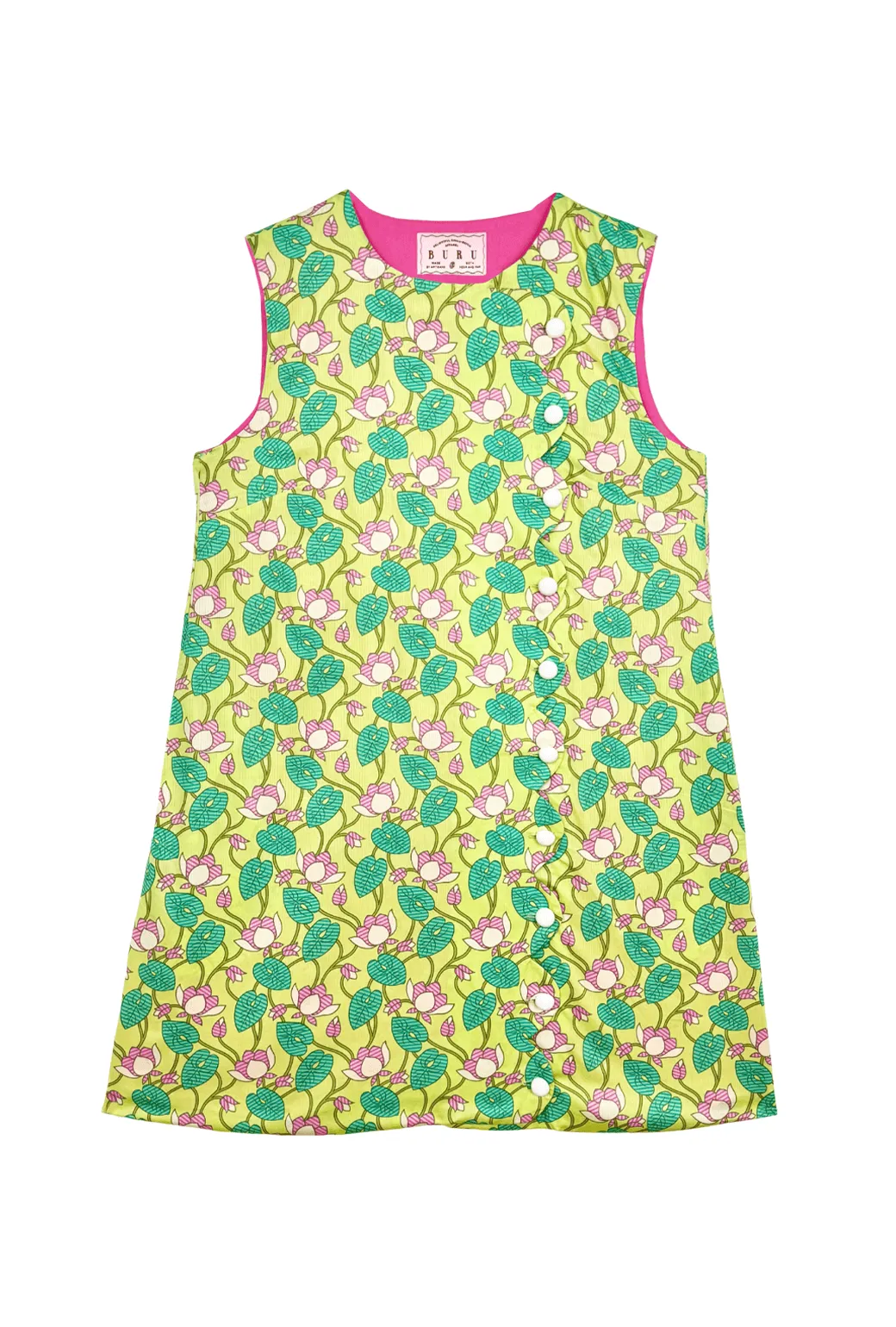 Scallop Shift Dress - Lotus Floral airy layers
