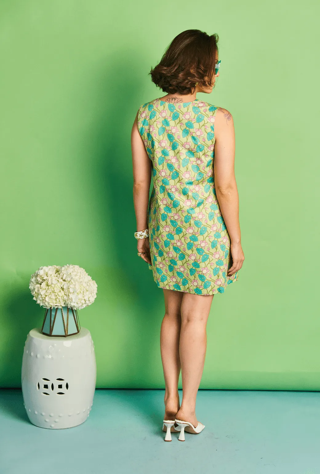 Scallop Shift Dress - Lotus Floral resort vibe