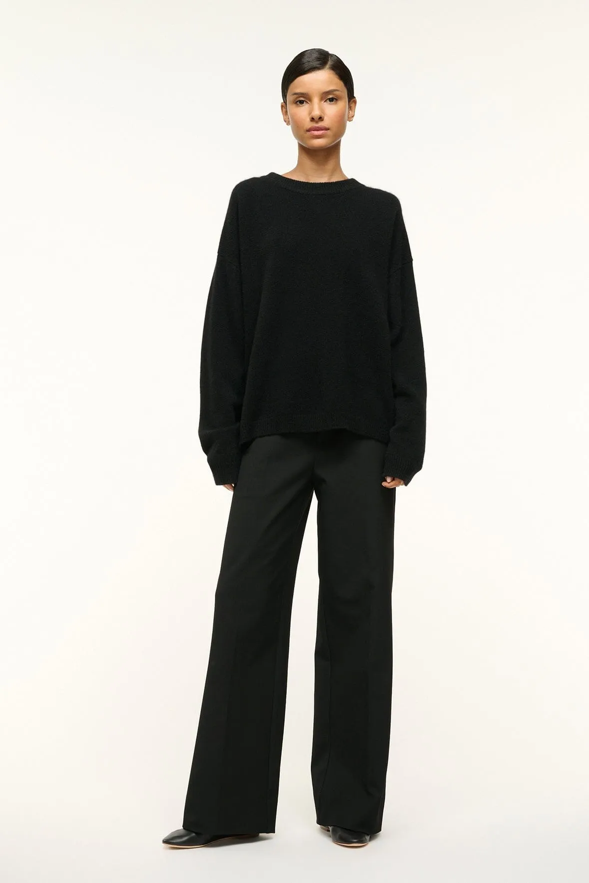 SERRANO CASHMERE RELAXED CREW | BLACK Street Vibe