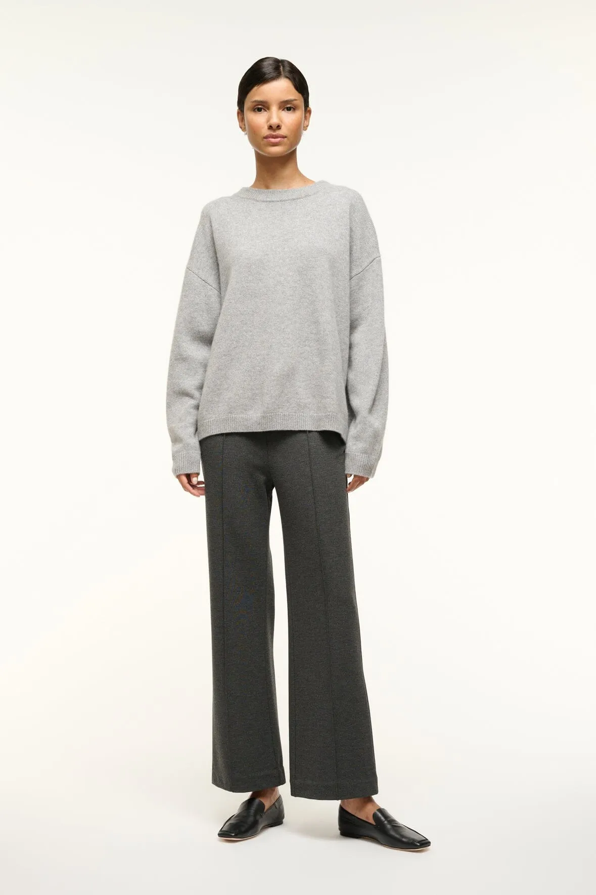 SERRANO CASHMERE RELAXED CREW | HEATHER GREY Trendy Fit