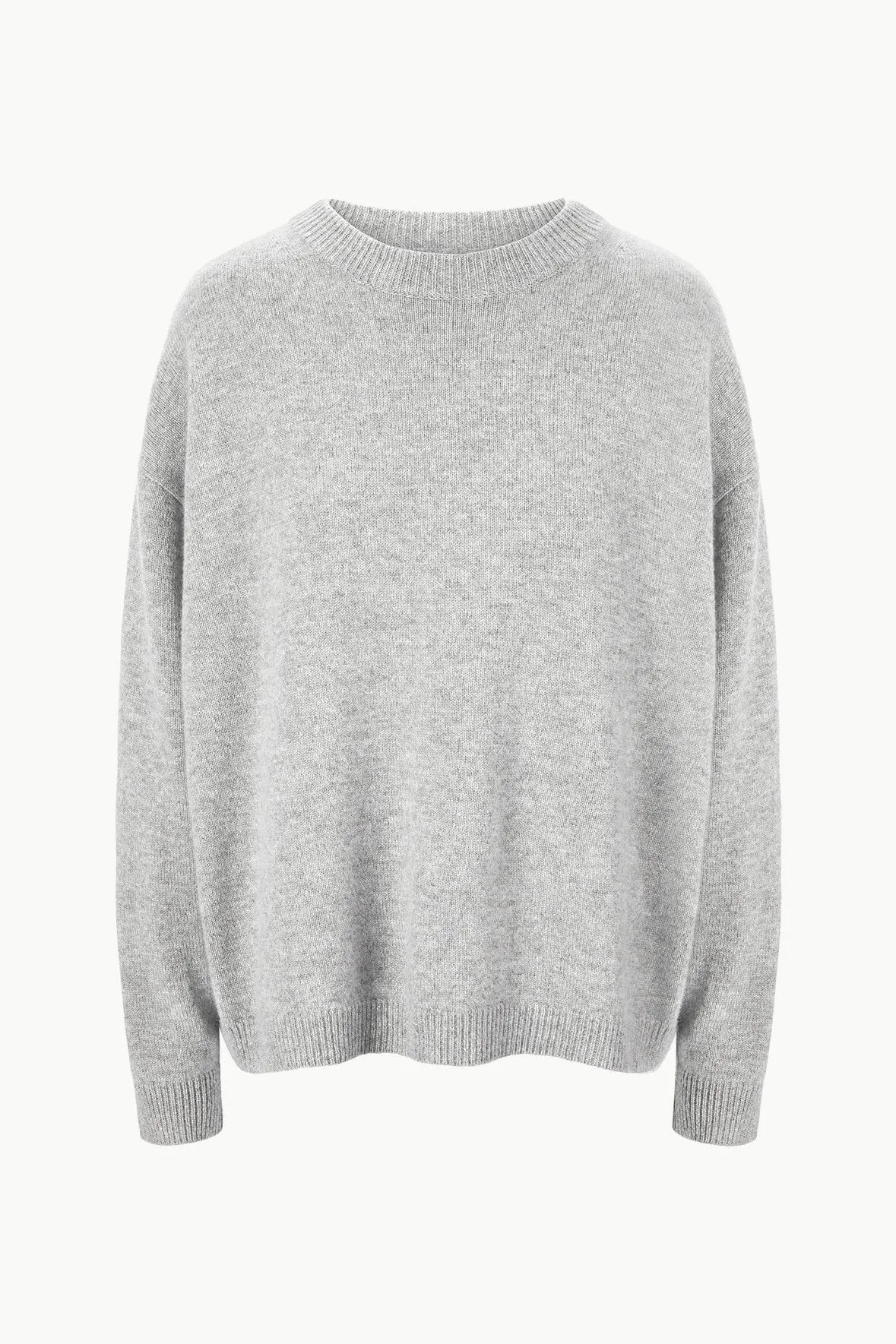 SERRANO CASHMERE RELAXED CREW | HEATHER GREY Work Ease