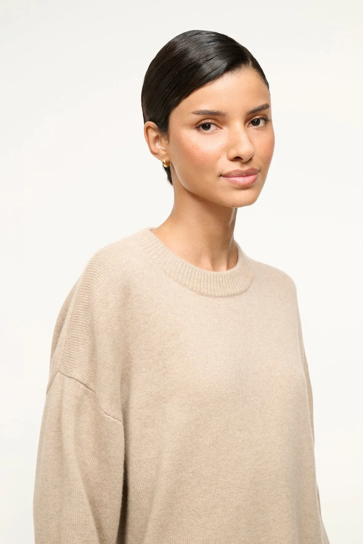 SERRANO CASHMERE RELAXED CREW | STONE Cloud Feel