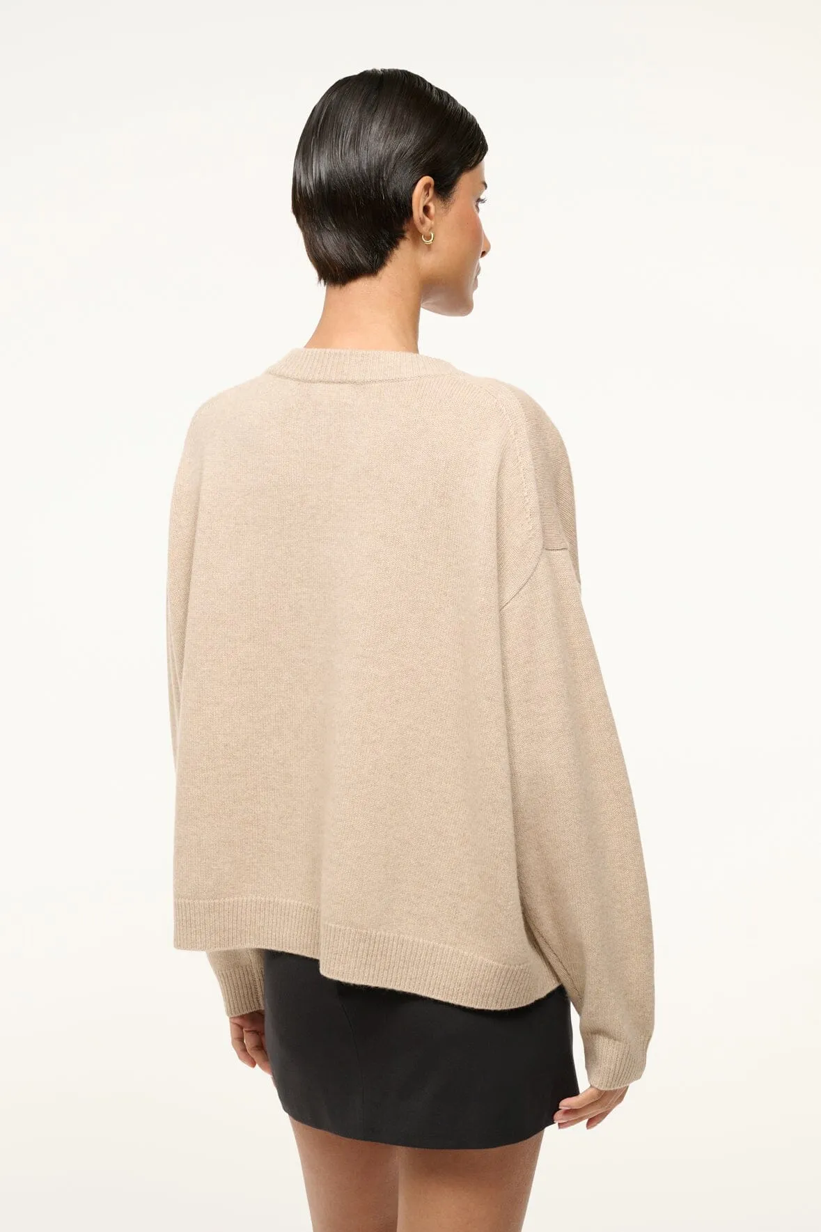 SERRANO CASHMERE RELAXED CREW | STONE Trendy Touch