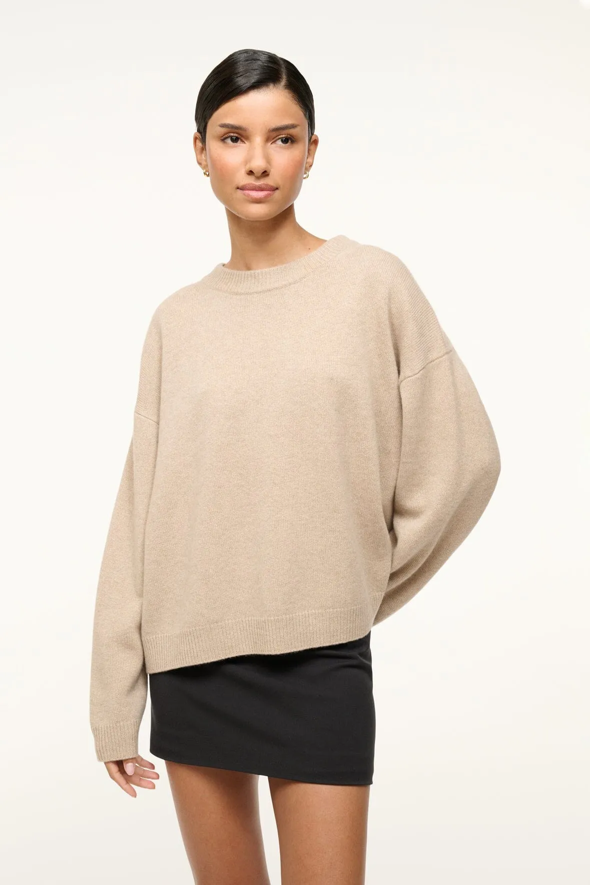 SERRANO CASHMERE RELAXED CREW | STONE Light Feel