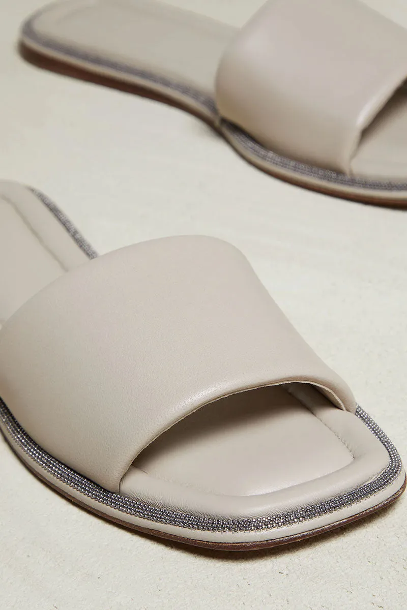 Shiny Edged Slides breathable foot