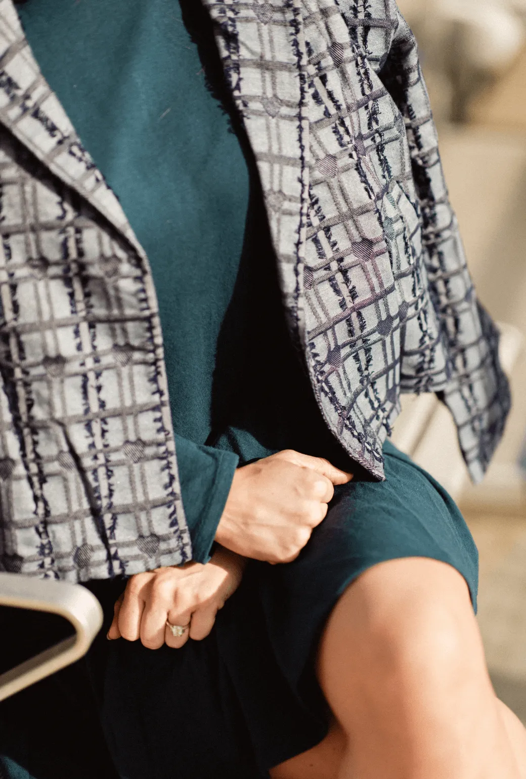 Side Zip Turtleneck Dress MINI - Navy fresh comfort