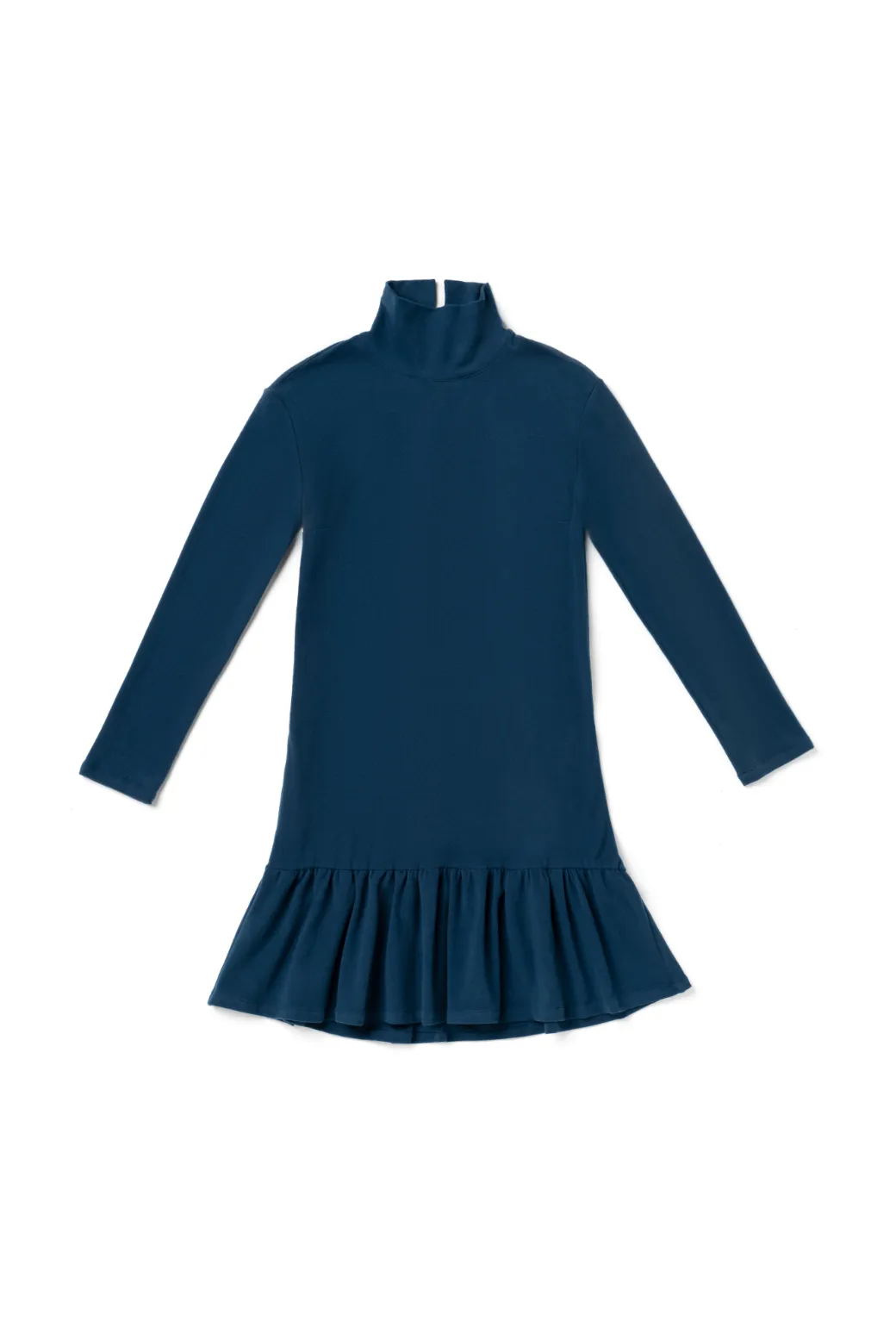 Side Zip Turtleneck Dress MINI - Navy weekend wear