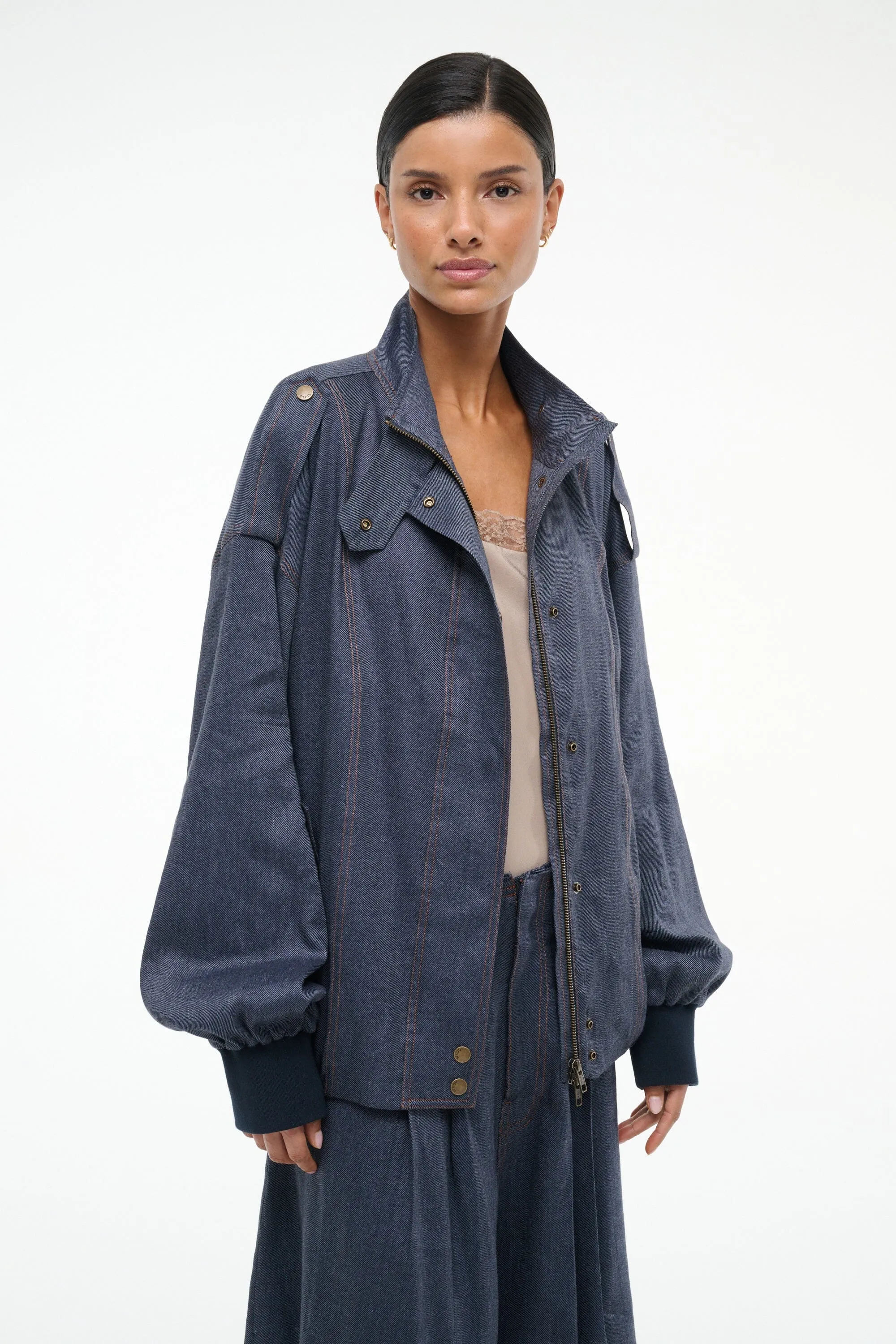 SIMONE JACKET | CHAMBRAY sleek edge