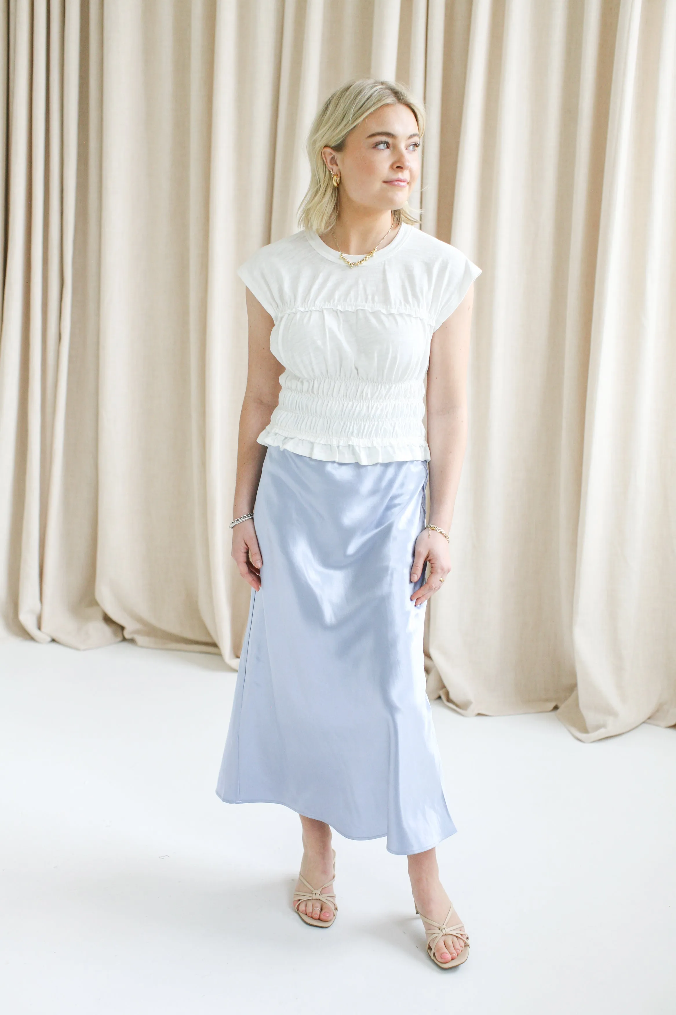 Sky Slip Skirt fine detail
