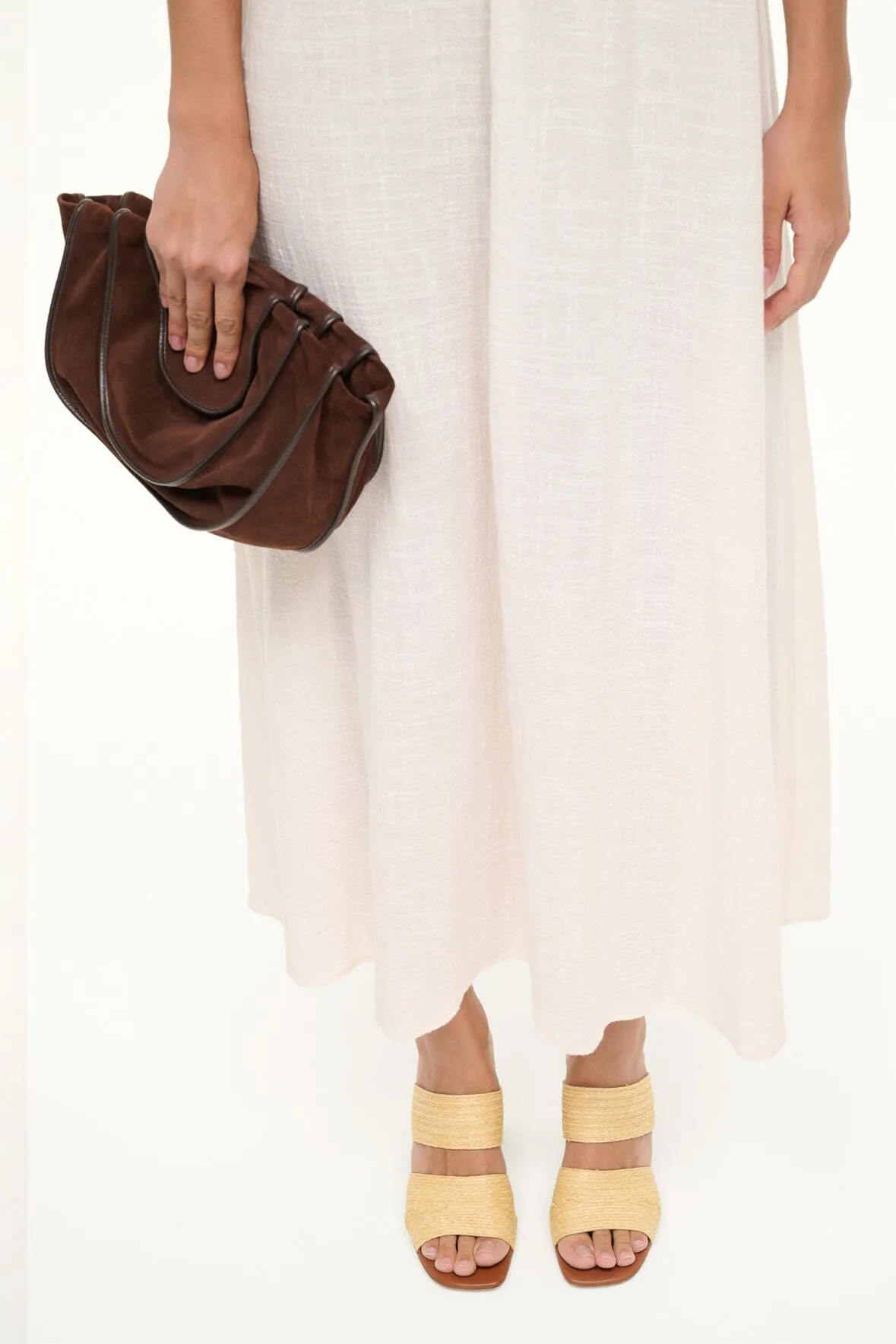 SKYLAR HEEL | NATURAL RAFFIA recycled fabric