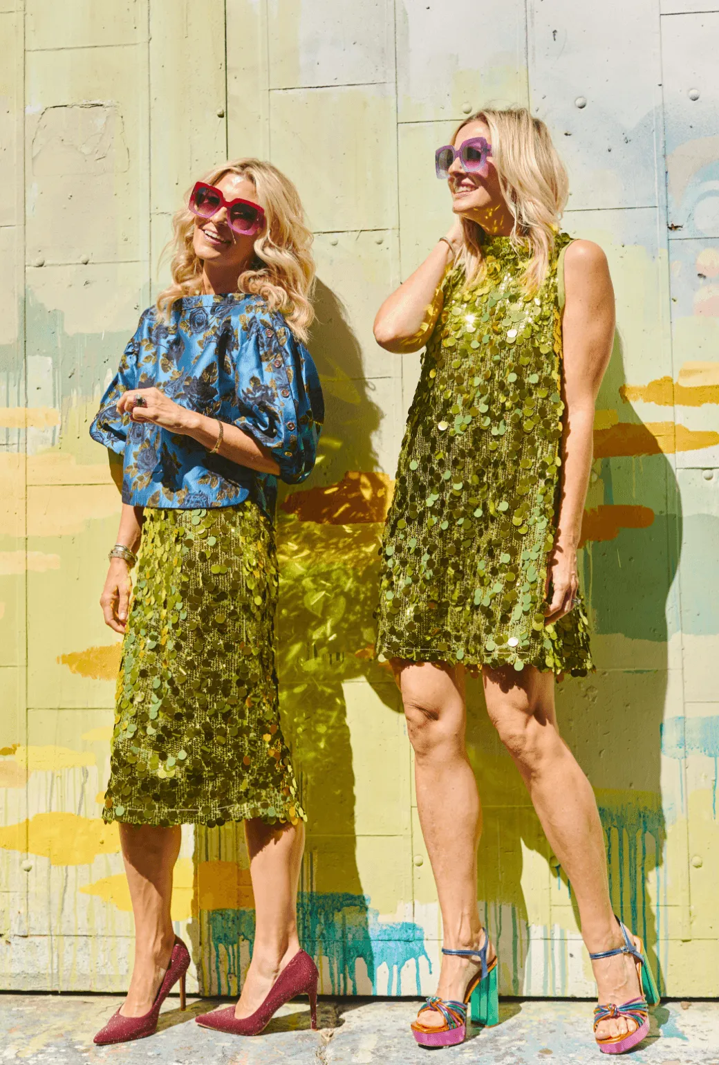 Sleeveless Mod Dress - Chartreuse Disco Sequin cool pick