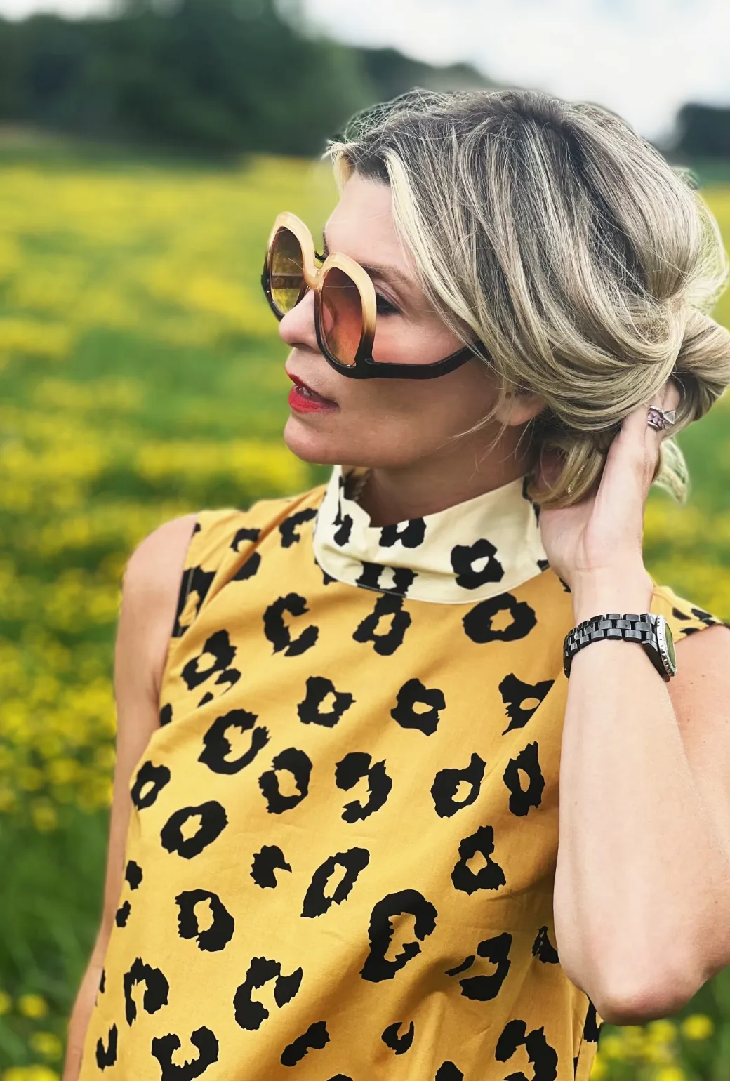 Sleeveless Mod Dress - Cheetah graceful vibe