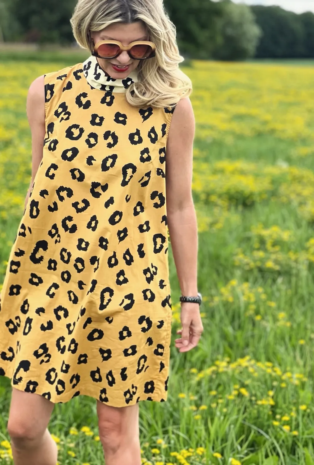 Sleeveless Mod Dress - Cheetah feminine glow