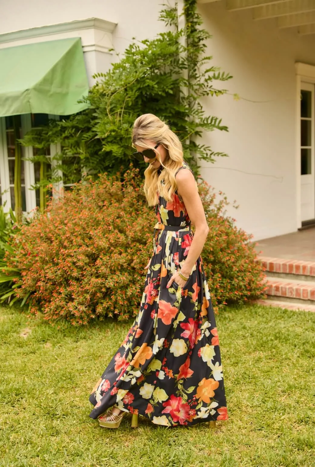 Sleeveless Shirtdress MAXI - Hibiscus timeless wear