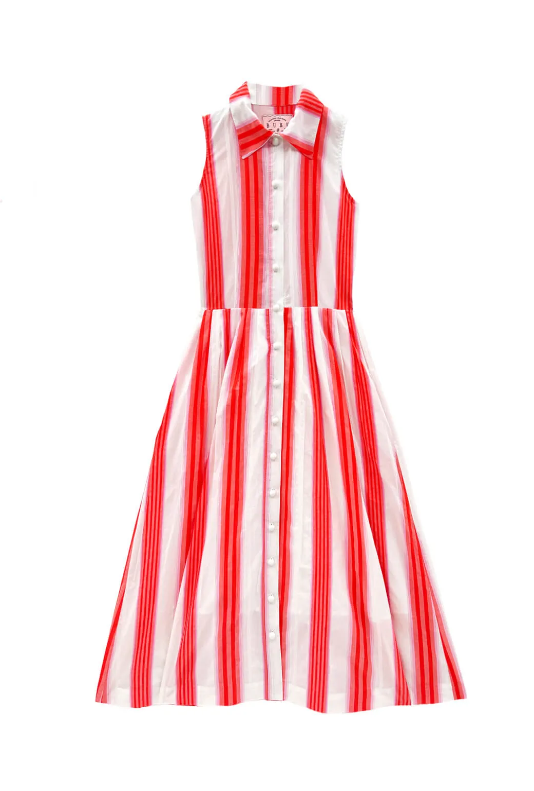 Sleeveless Shirtdress - Orange Stripe skin friendly