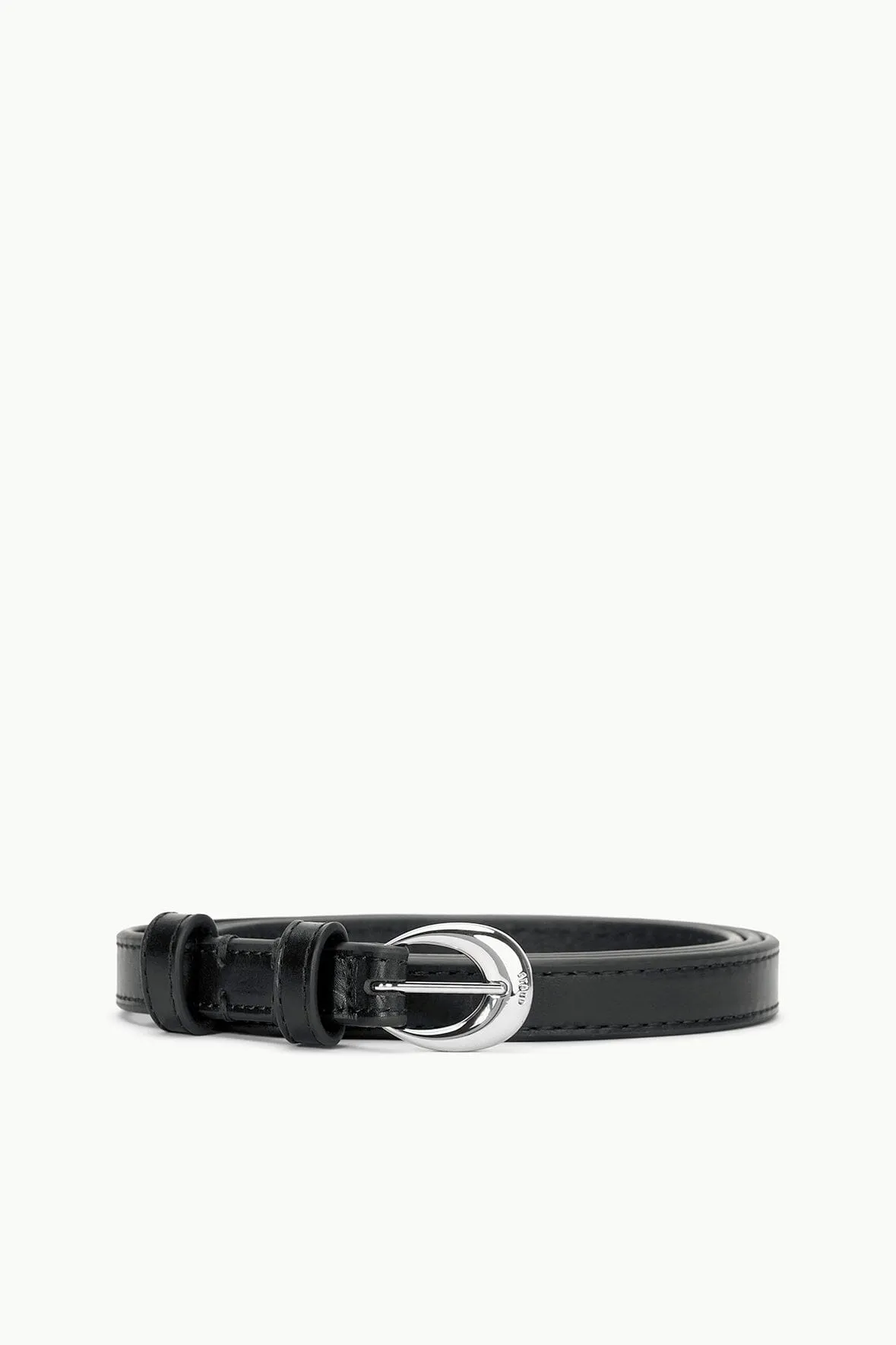 SLIM MOON BUCKLE BELT - 13MM | BLACK SILVER layer friendly