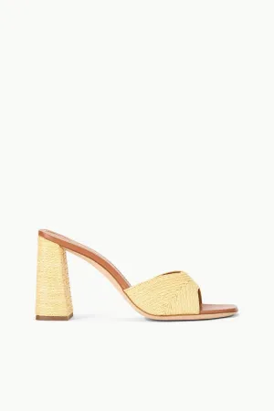 SLOANE HEEL | NATURAL RAFFIA buckle strap