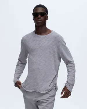 Slub Jersey Chroma Wash Long Sleeve Destroyed Wash Tee - Shark energy fit