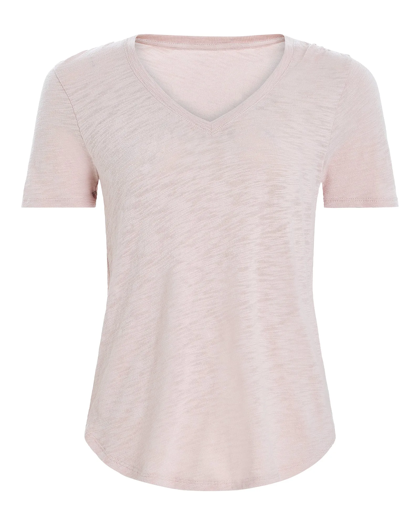 Slub Jersey Classic Short Sleeve V-Neck Tee - English Rose high vibe