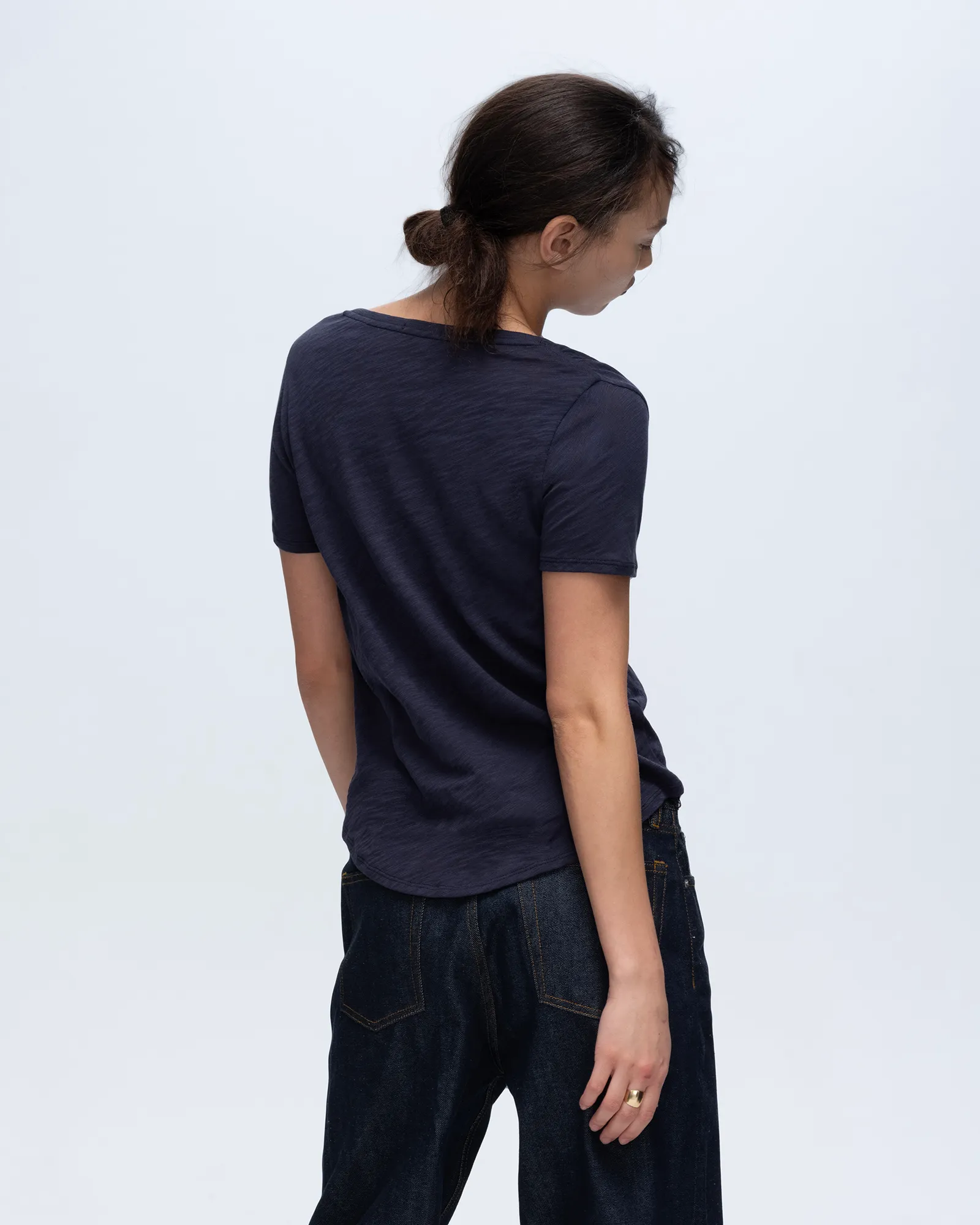 Slub Jersey Classic V-Neck Tee - Midnight high vibe