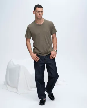 Slub Jersey Crew Neck Tee - Army smart casual