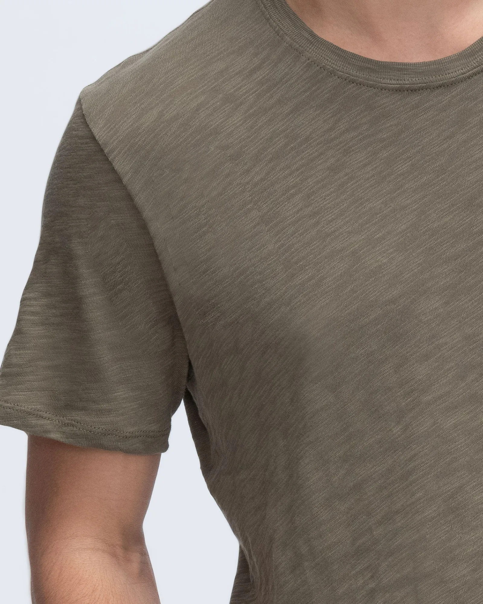 Slub Jersey Crew Neck Tee - Army casual trend