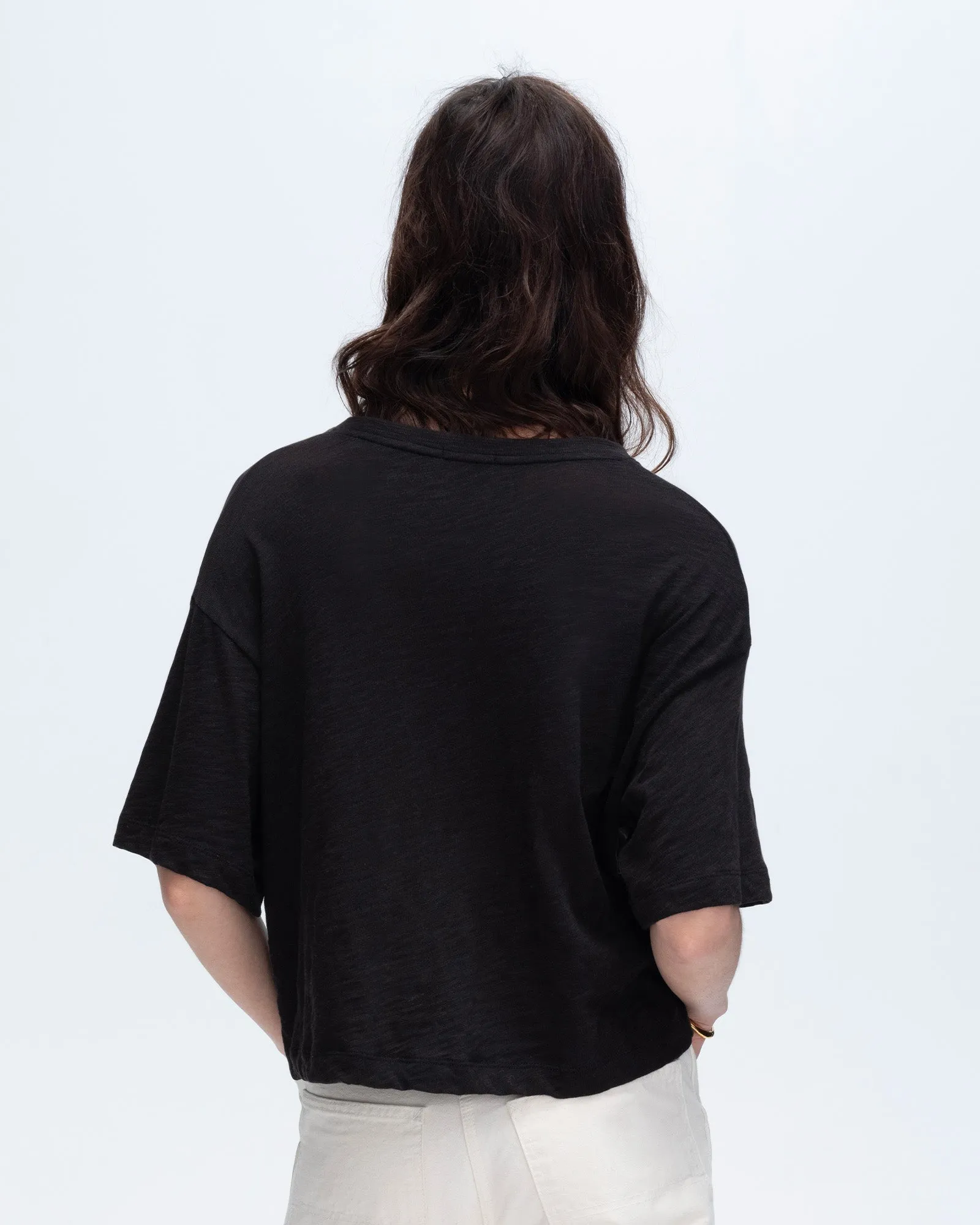Slub Jersey Crew Neck Tee - Black light move