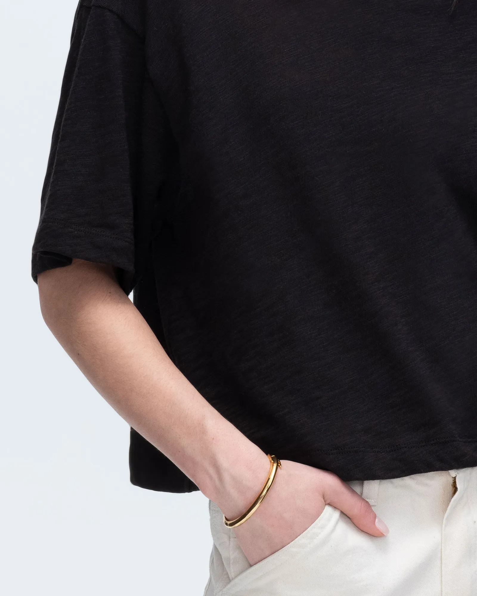Slub Jersey Crew Neck Tee - Black freedom mode