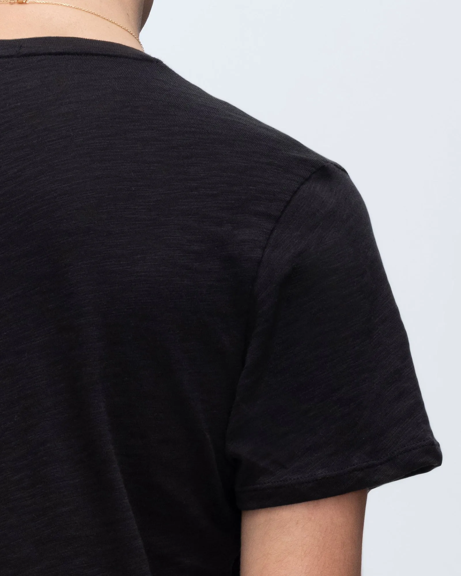 Slub Jersey Crew Neck Tee - Black home vibe