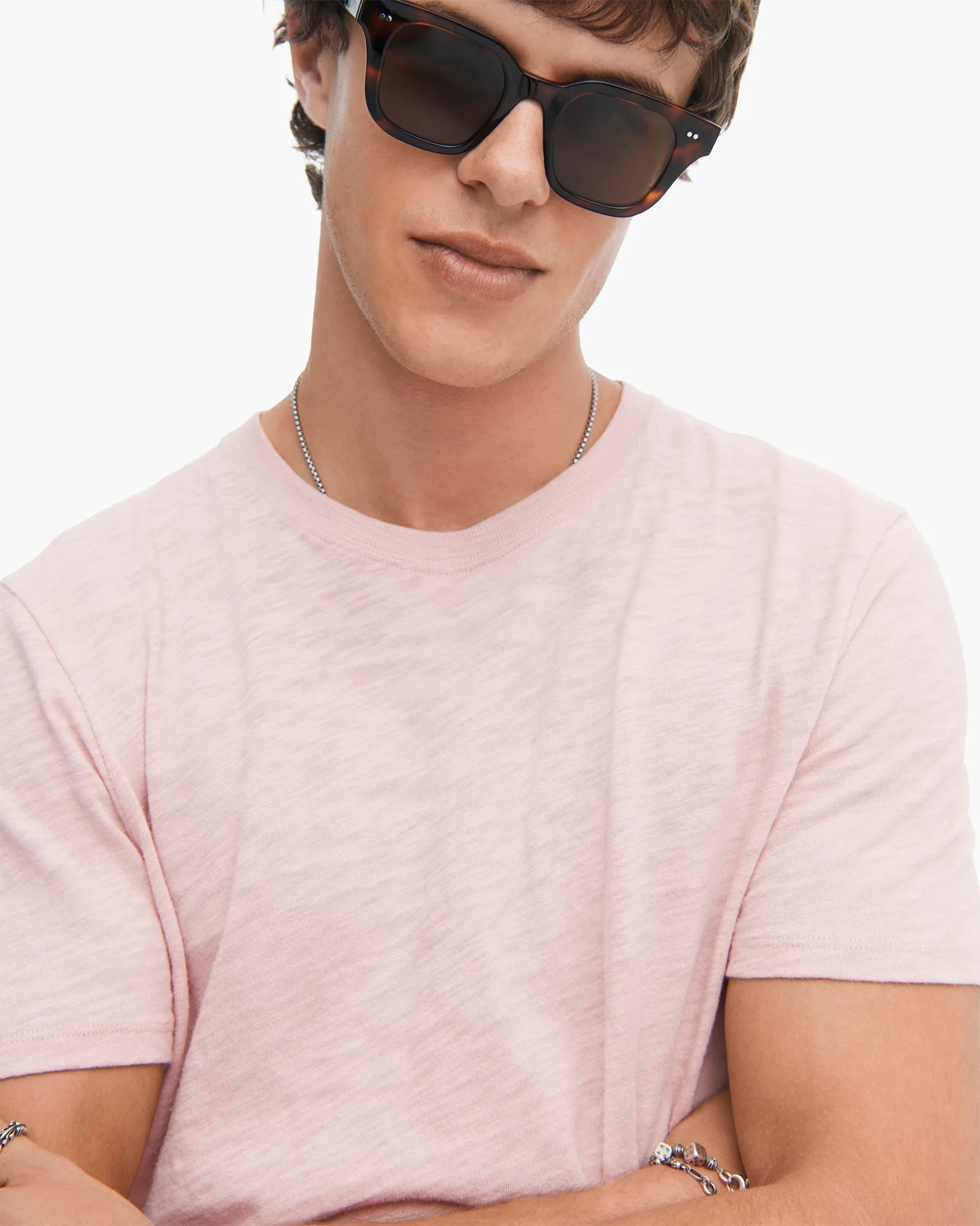 Slub Jersey Crew Neck Tee - English Rose clear style