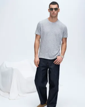Slub Jersey Crew Neck Tee - Heather Grey classic design
