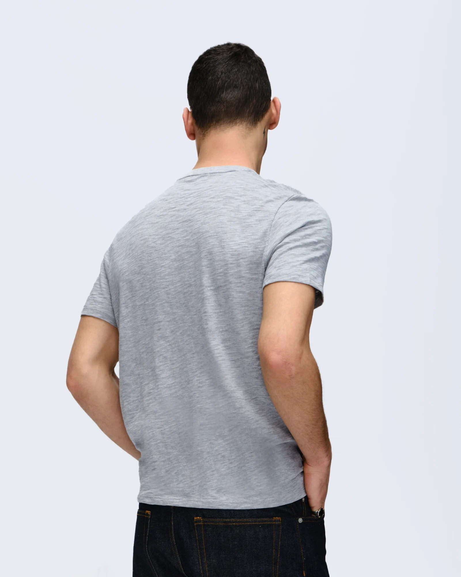 Slub Jersey Crew Neck Tee - Heather Grey casual wear