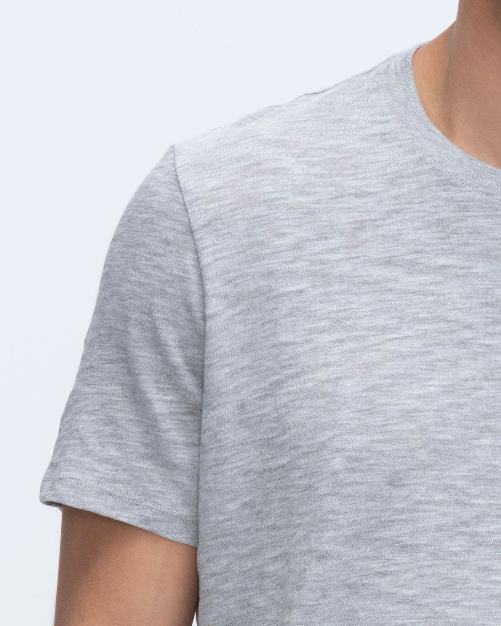 Slub Jersey Crew Neck Tee - Heather Grey slow fashion