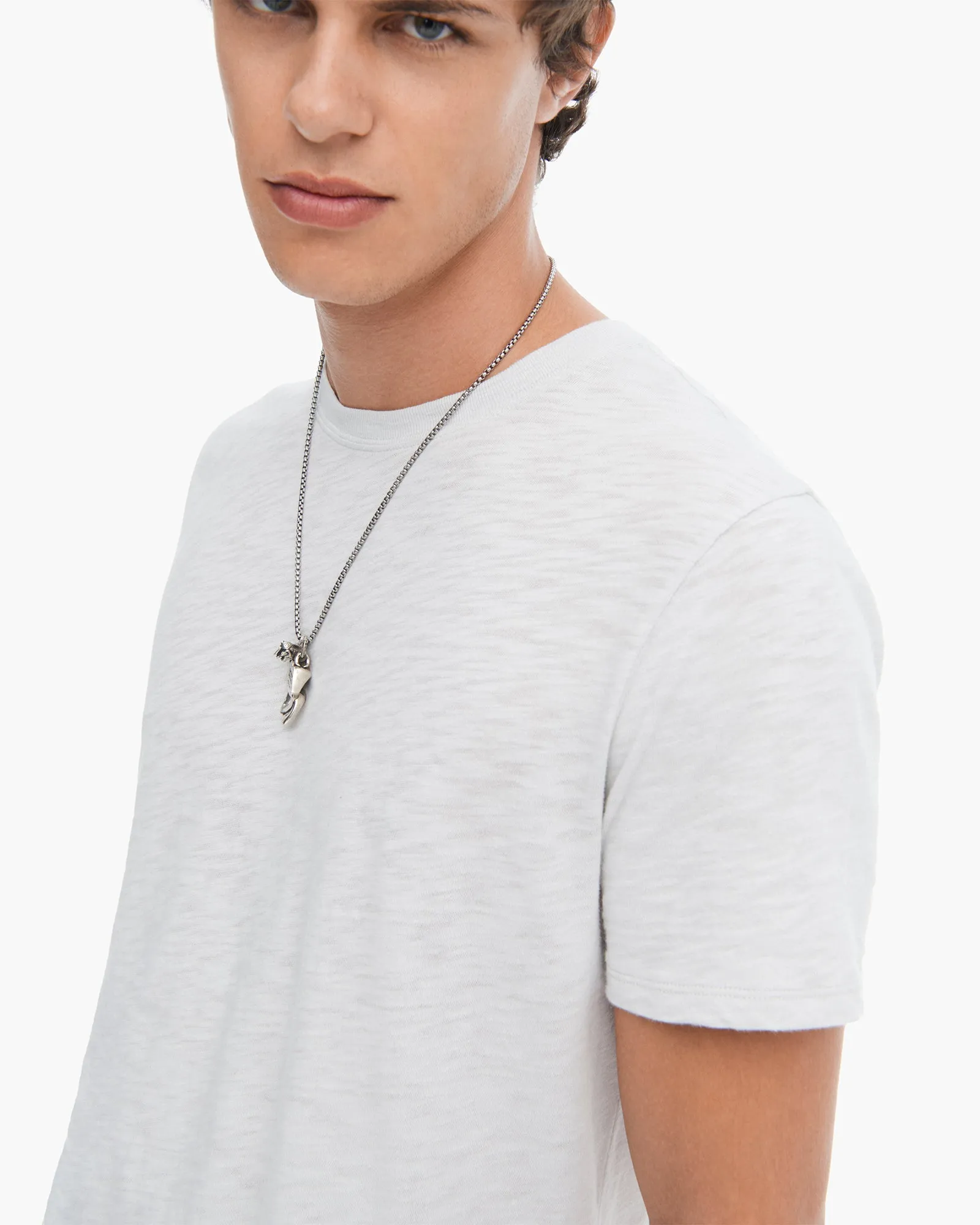 Slub Jersey Crew Neck Tee - Silver easy outfit
